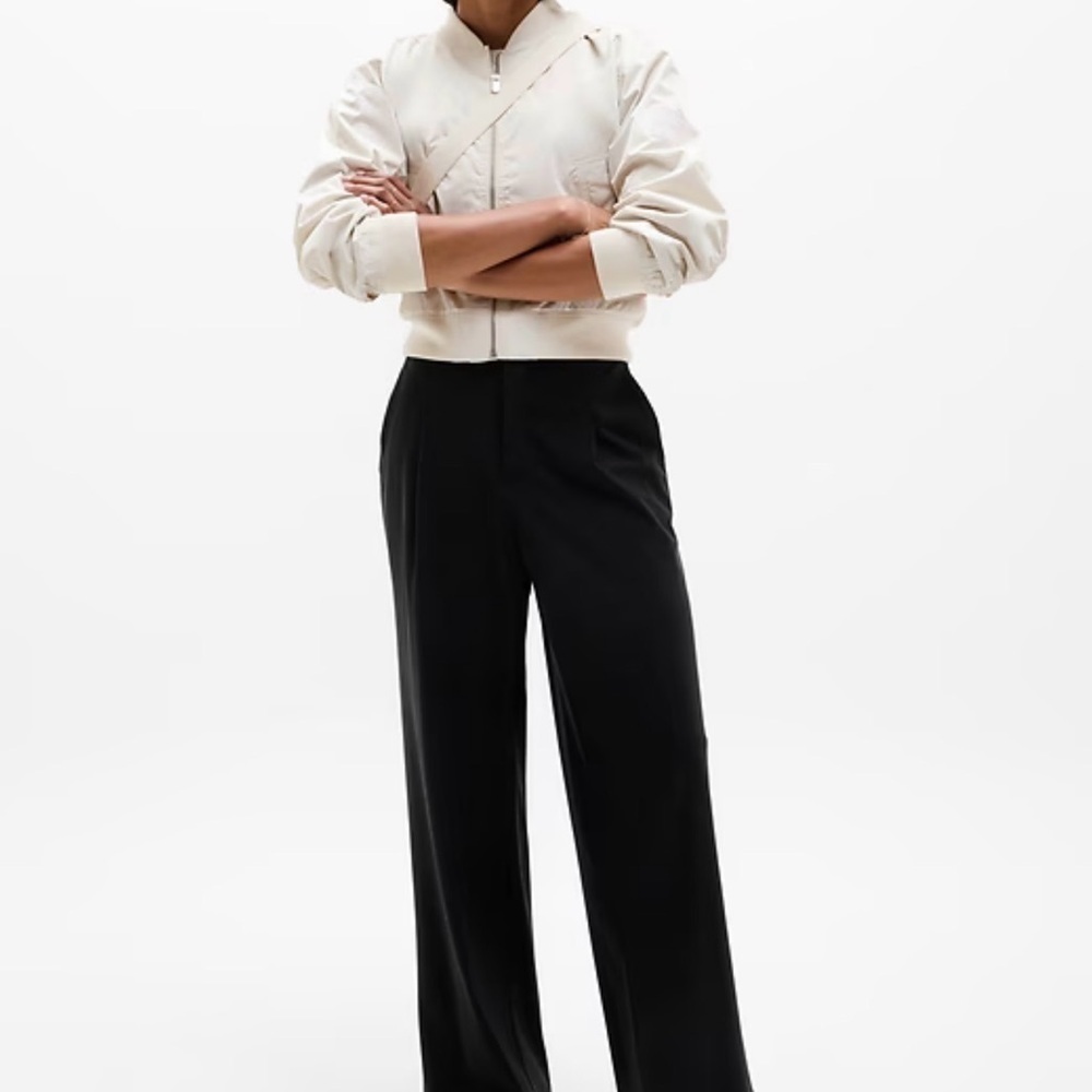Nwt Athleta Black Wide Leg Pinnacle High Rise Trouser